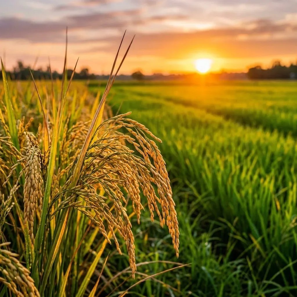 Paddy sunset rice field Riceexim